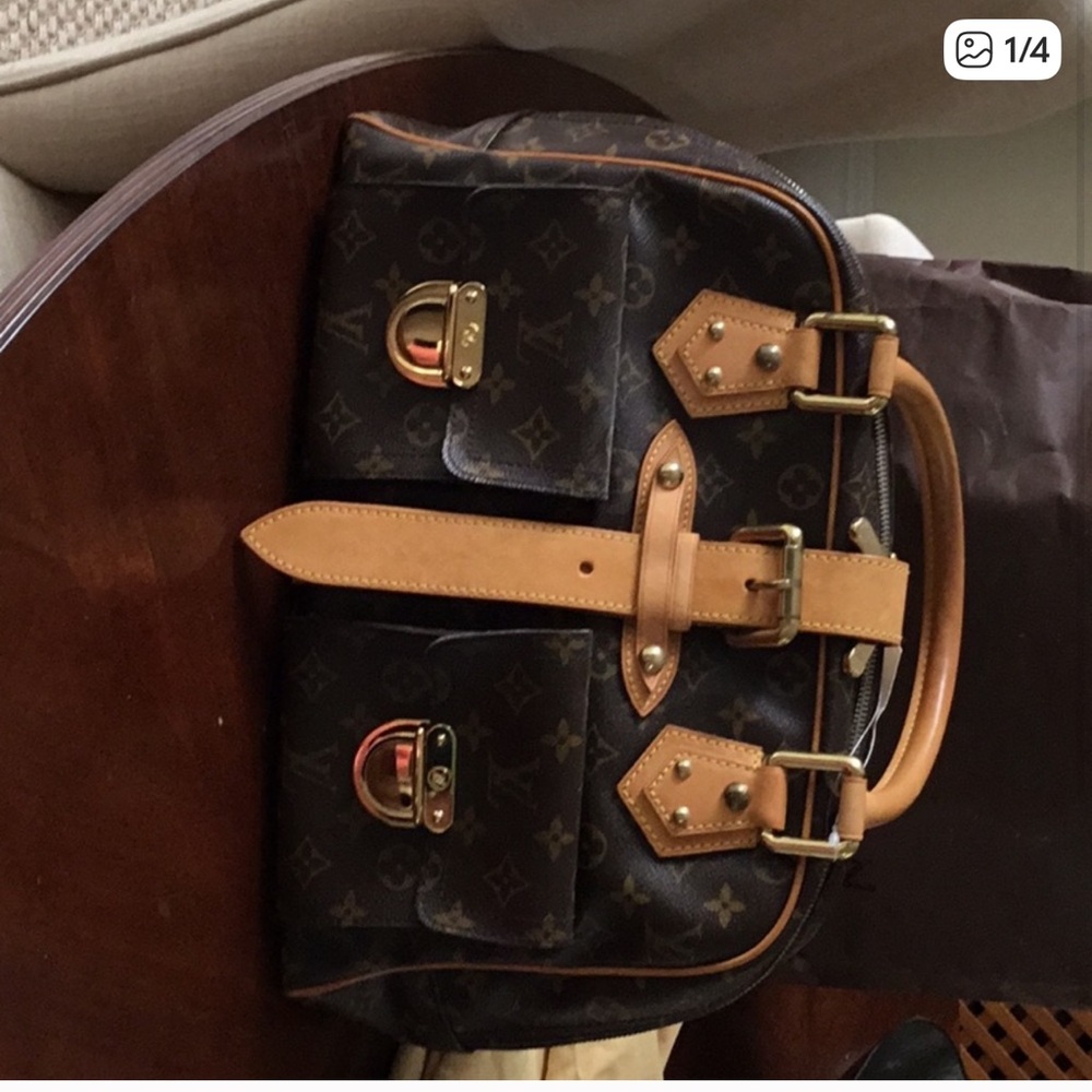 Louis Vuitton Monogram Satchel with Tan Accents